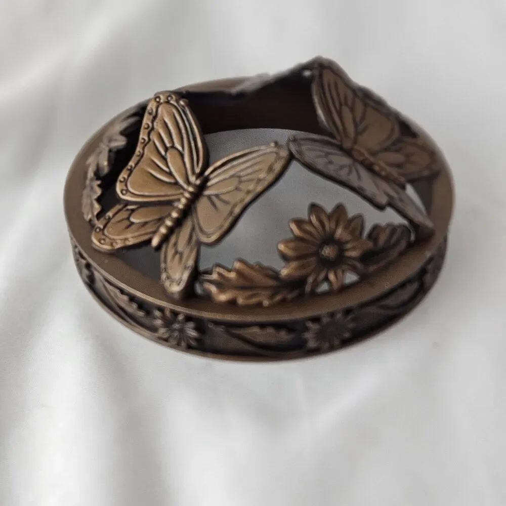 Yankee Candle BUTTERFLIES Illuma-Lid Large Jar CANDLE TOPPER LID Brass